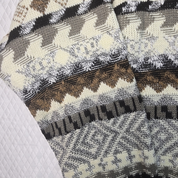 VINTAGE EXPRESSIONS INTERNATIONAL CARDIGAN SWEATER STRIPED GRANDPA MENS SIZE MED - Picture 4 of 10